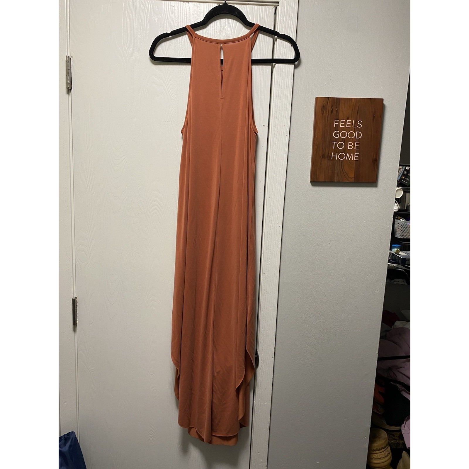 Double Zero Mystical Maxi Dress Medium Terracotta High Neck Sleeveless Nwt — image 6 of 8